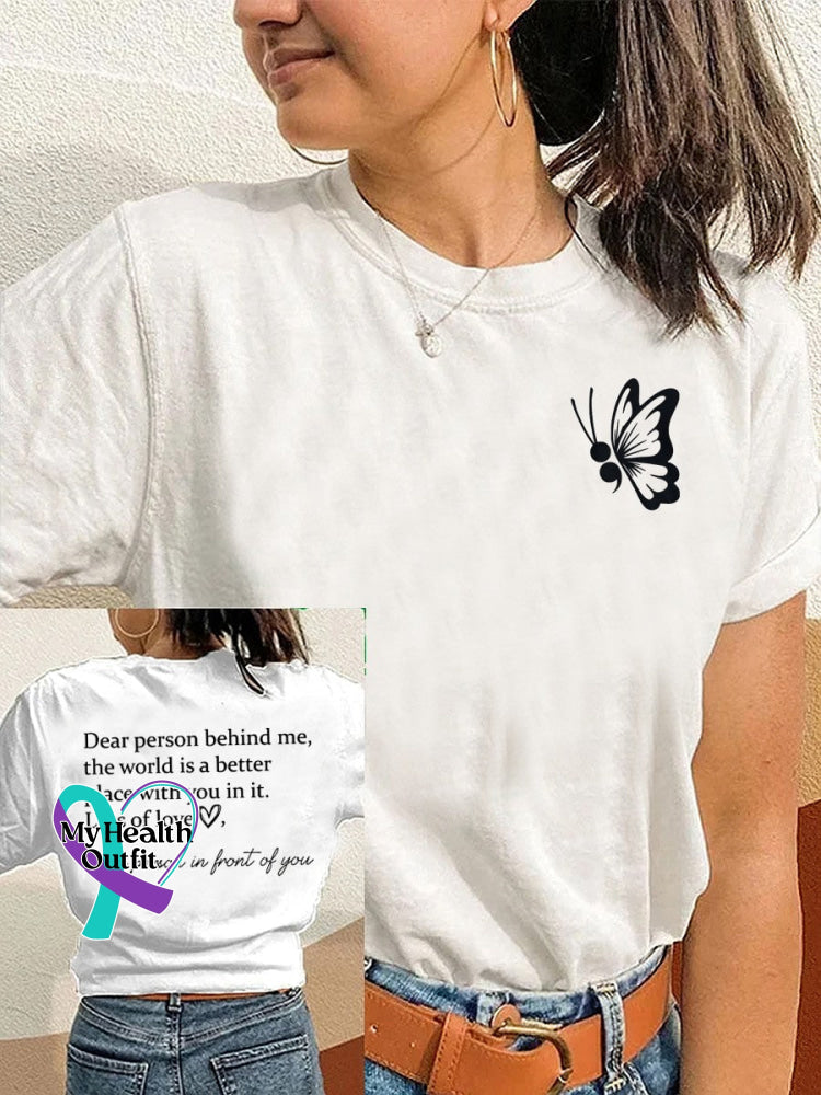 Dear Person Behind Me Women’s Faith Love T-Shirt White / 2Xl Mental-Health-Awareness
