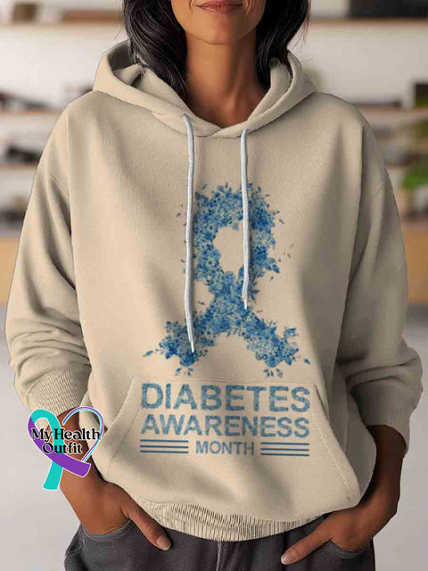 Diabetes Awareness Art Casual Hoodie Sweatshirt Apricot / S