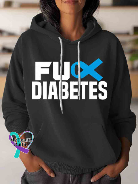 Diabetes Awareness Art Casual Hoodie Sweatshirt Black / S