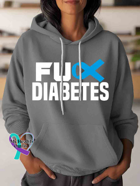Diabetes Awareness Art Casual Hoodie Sweatshirt Grey / S