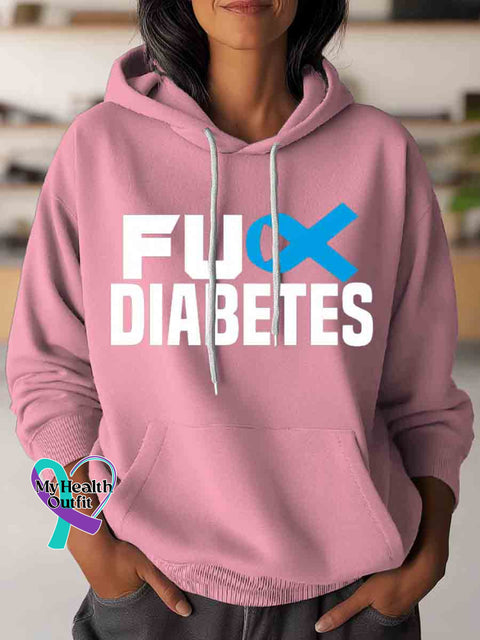 Diabetes Awareness Art Casual Hoodie Sweatshirt Pink / S