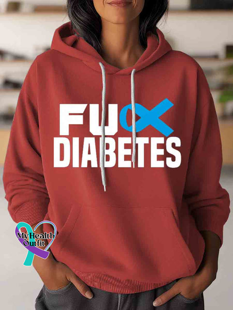 Diabetes Awareness Art Casual Hoodie Sweatshirt Red / S