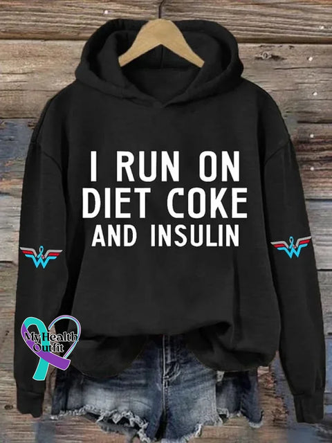 Diabetes Awareness Art Print Casual Hoodie Sweatshirt Black / S