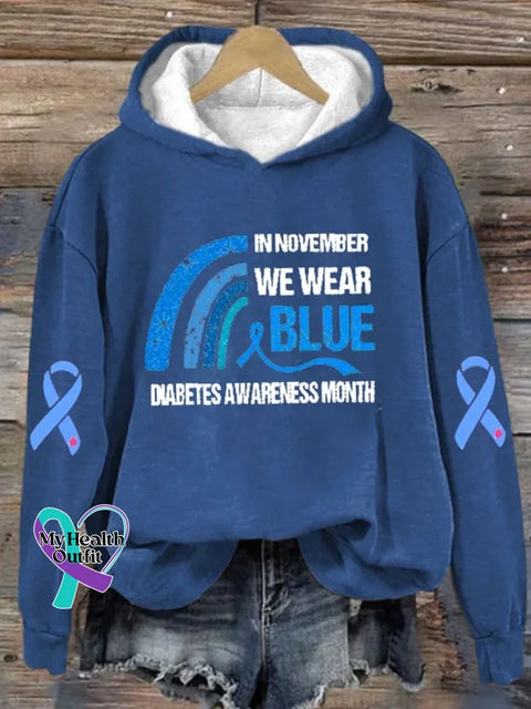 Diabetes Awareness Art Print Casual Hoodie Sweatshirt Blue / S