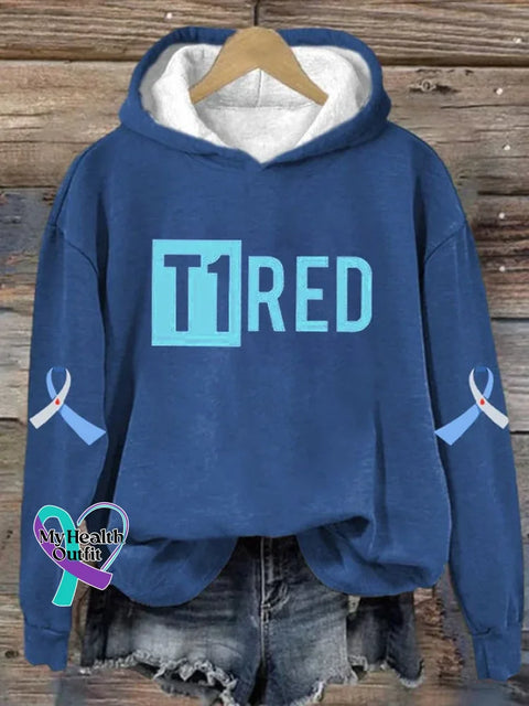 Diabetes Awareness Art Print Casual Hoodie Sweatshirt Blue / S