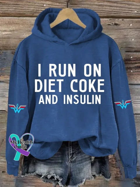 Diabetes Awareness Art Print Casual Hoodie Sweatshirt Blue / S