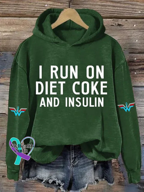 Diabetes Awareness Art Print Casual Hoodie Sweatshirt Green / S