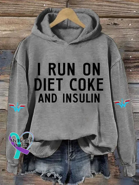 Diabetes Awareness Art Print Casual Hoodie Sweatshirt LightGrey / S