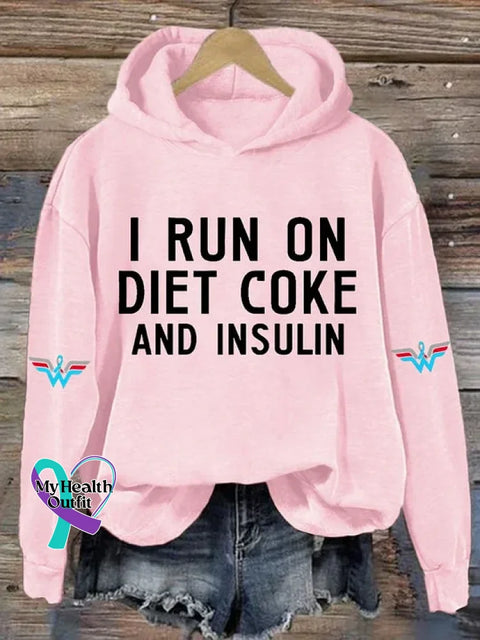 Diabetes Awareness Art Print Casual Hoodie Sweatshirt Pink / S