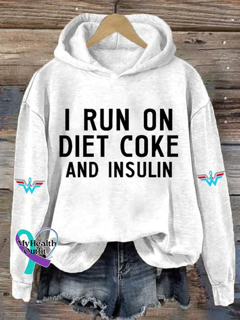Diabetes Awareness Art Print Casual Hoodie Sweatshirt White / S