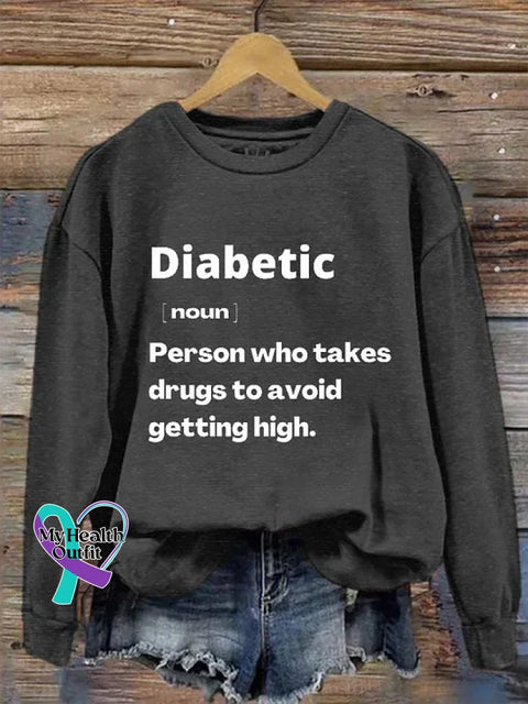 Diabetes Awareness Art Print Casual Sweatshirt Grey / S