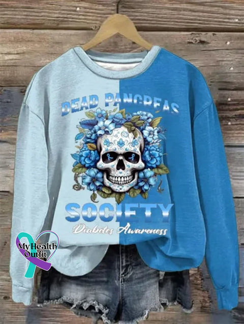 Diabetes Awareness Awareness Art Print Casual Sweatshirt LightBlue / S