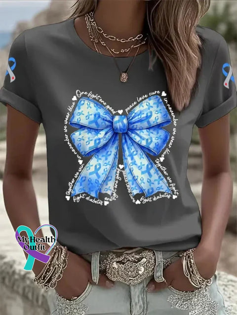 Diabetes Awareness Art Print T-shirt Grey / S