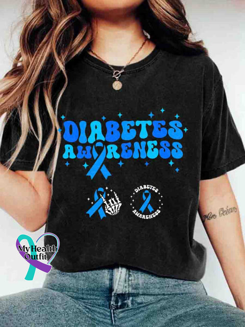Diabetes Awareness Art T-shirt Black / S