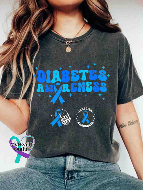 Diabetes Awareness Art T-shirt Gray / S