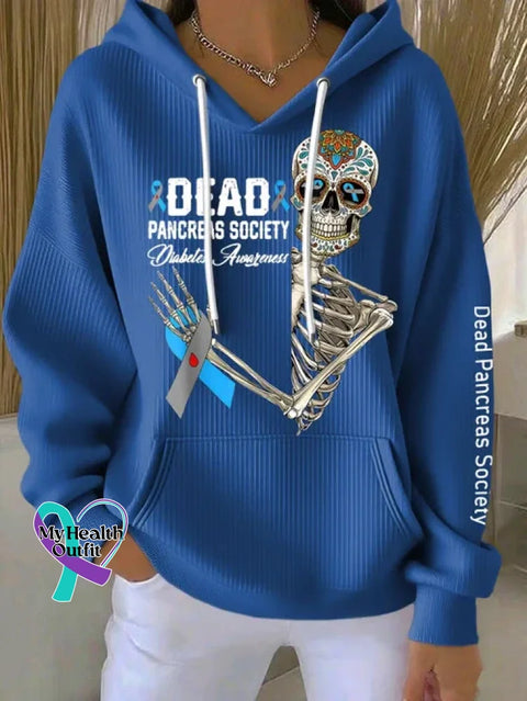 Diabetes Awareness Print Casual Hoodie Sweatshirt Blue / S