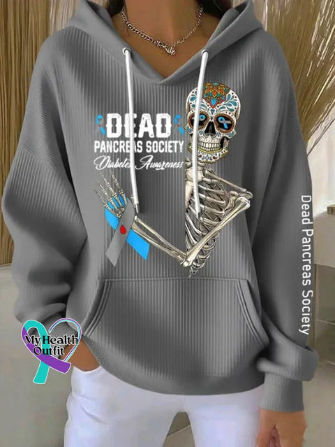 Diabetes Awareness Print Casual Hoodie Sweatshirt Grey / S