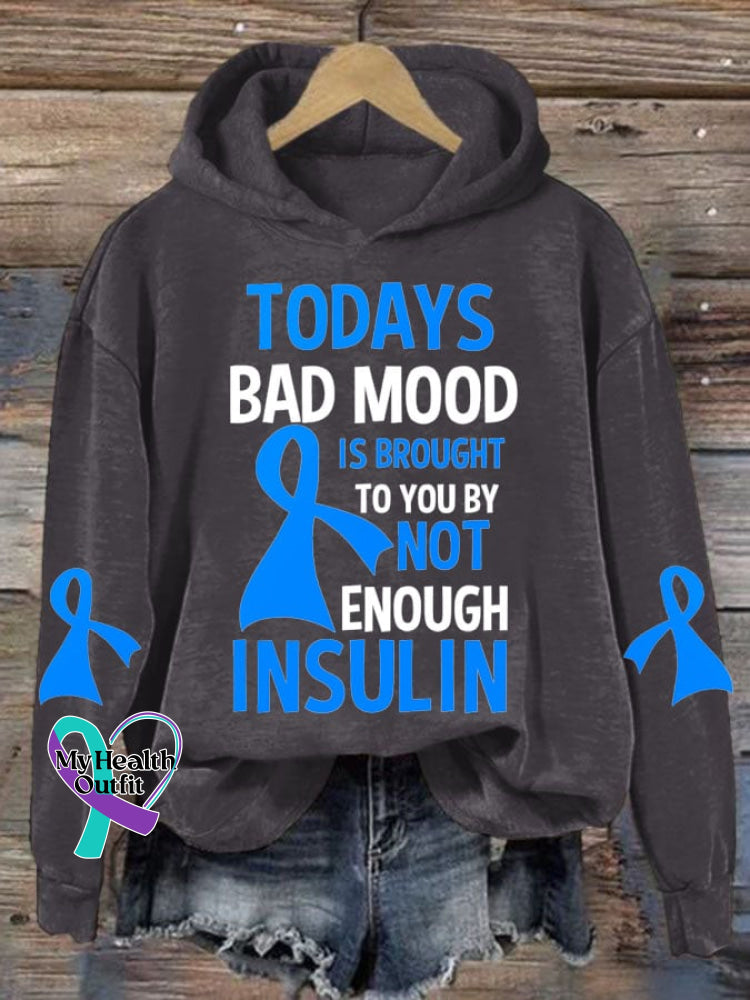 Diabetes Women’s Printed Long Sleeve Sweatshirt Dark Grey / S