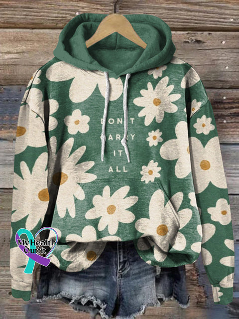 Don’t Carry It All Daisy Print Casual Hoodie Multicolor / S
