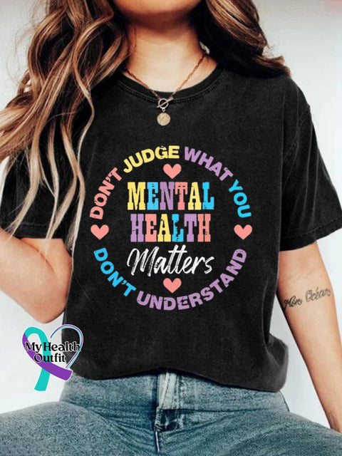 Don’t Judge You Understand Art Print Casual T-Shirt Black / S