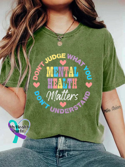 Don’t Judge You Understand Art Print Casual T-Shirt Green / S