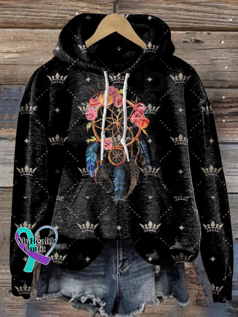 Dreamcatcher Printed Casual Hoodie Multicolor / S