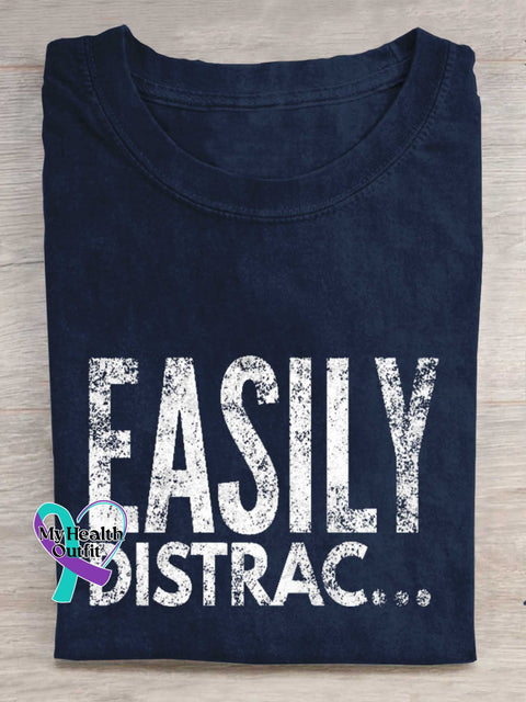 EASILY DISTRAC... ADHD T-shirt Blue / S