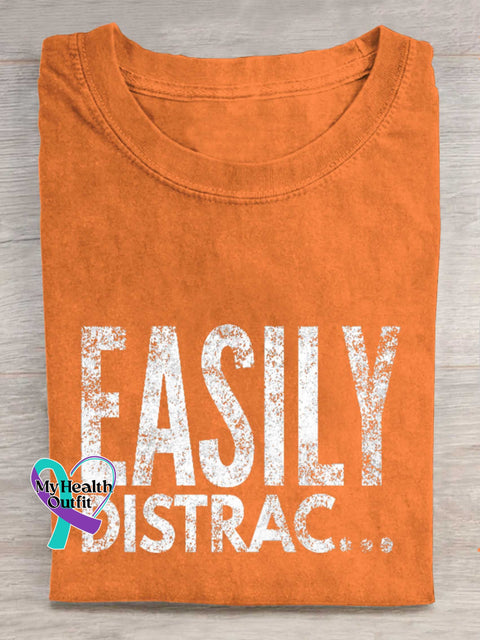 EASILY DISTRAC... ADHD T-shirt Orange / S