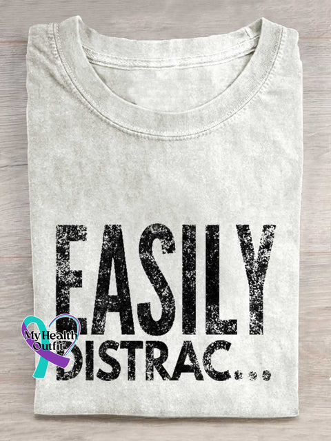 EASILY DISTRAC... ADHD T-shirt White / S