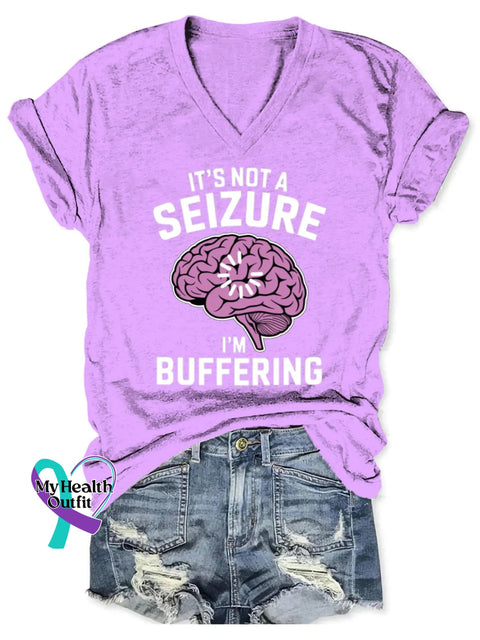 Epilepsy Awareness Art V-neck Casual T-Shirt LightPurple / S