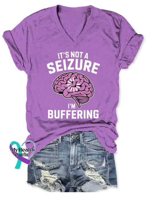 Epilepsy Awareness Art V-neck Casual T-Shirt Purple / S