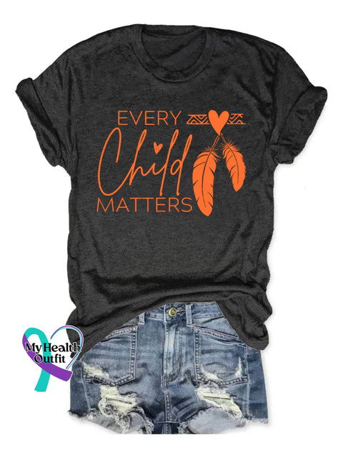 ’Every Child Matters’ Indigenous Awareness And Graphic Printed T-Shirt Black / S