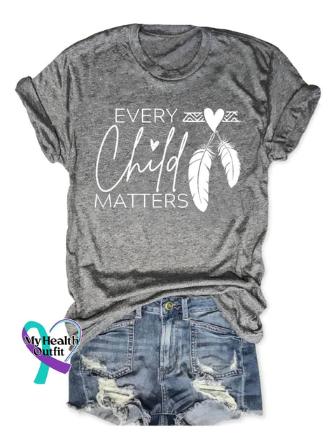 ’Every Child Matters’ Indigenous Awareness And Graphic Printed T-Shirt Grey / S