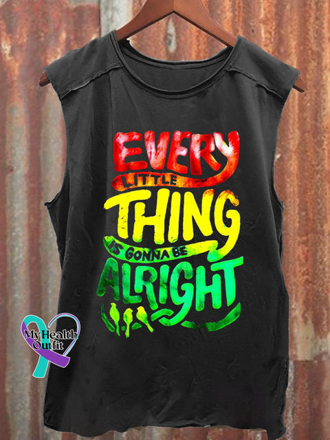 Every Little Thing Is Gonna Be Alright Art Print Casual Shirt Black / S
