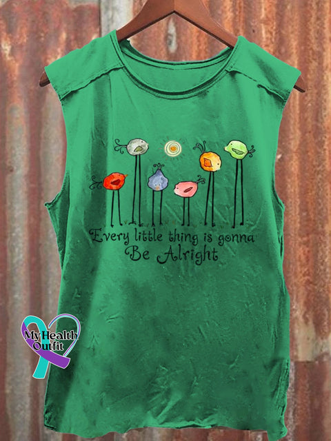 Every Little Thing Is Gonna Be Alright Art Print Casual Shirt Green / S