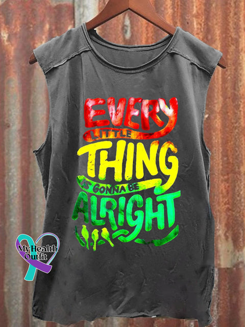 Every Little Thing Is Gonna Be Alright Art Print Casual Shirt Grey / S