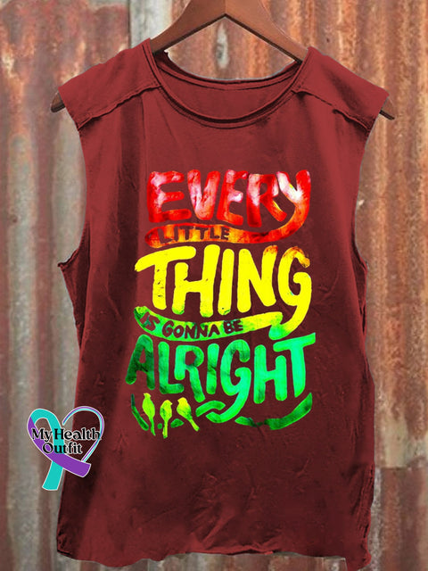 Every Little Thing Is Gonna Be Alright Art Print Casual Shirt Red / S
