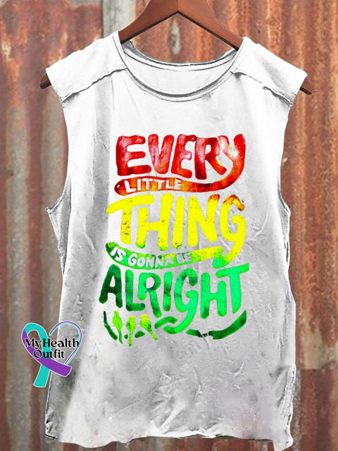 Every Little Thing Is Gonna Be Alright Art Print Casual Shirt White / S