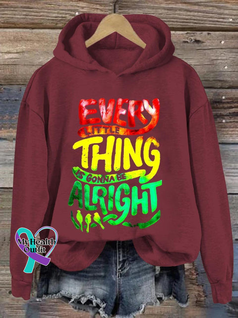 Every Little Thing Is Gonna Be Alright Art Print Casual Sweatshirt Red / S