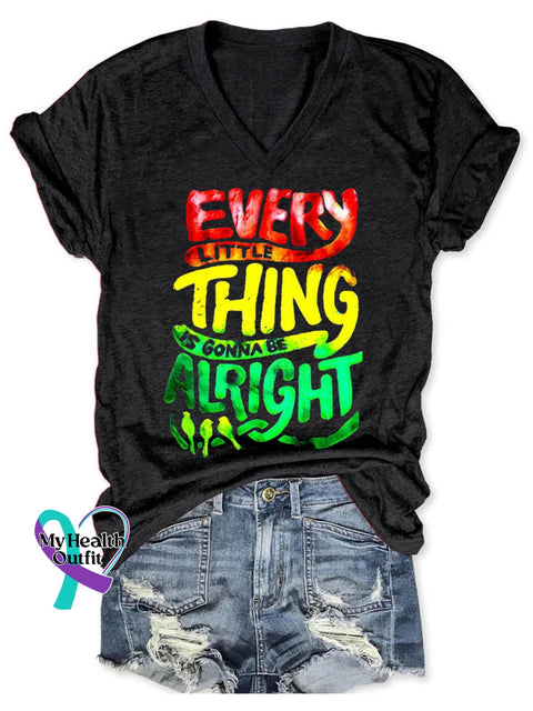 Every Little Thing Is Gonna Be Alright Art Print Casual T-Shirt Black / S