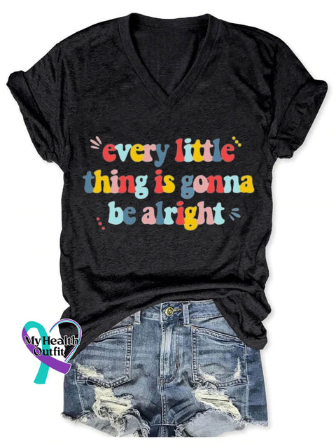 Every Little Thing Is Gonna Be Alright Art Print Casual T-Shirt Black / S