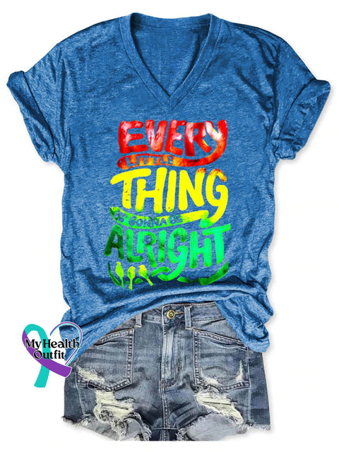 Every Little Thing Is Gonna Be Alright Art Print Casual T-Shirt Blue / S