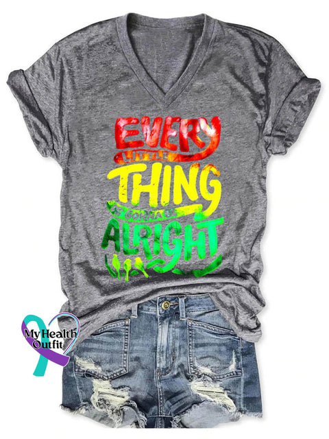 Every Little Thing Is Gonna Be Alright Art Print Casual T-Shirt Grey / S
