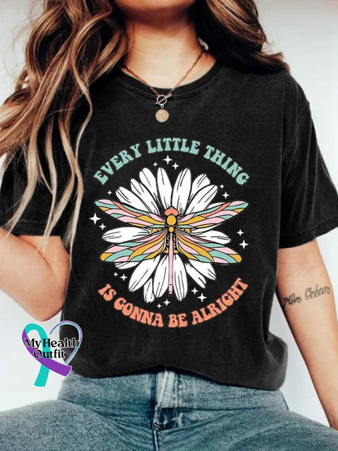 Every Little Thing Is Gonna Be Alright Art Print Causal T-Shirt Black / S