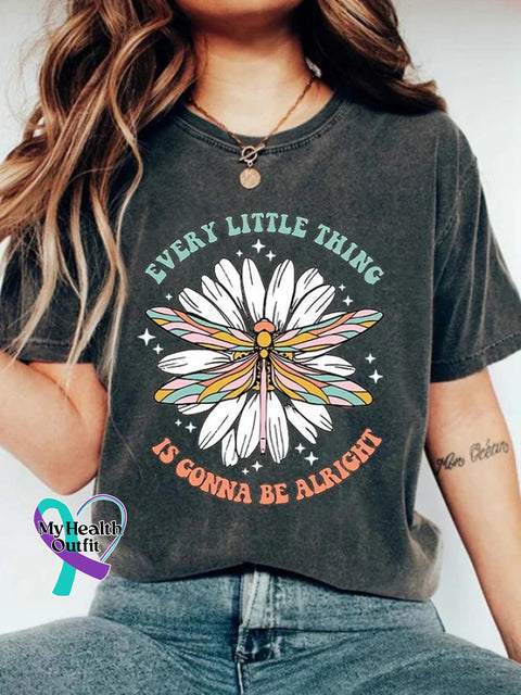 Every Little Thing Is Gonna Be Alright Art Print Causal T-Shirt Grey / S