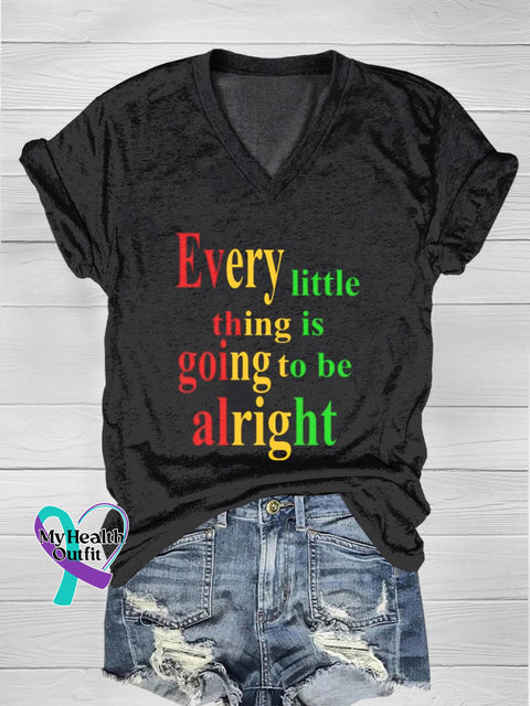 Every Little Thing Is Gonna Be Alright Casual T-Shirt Black / S