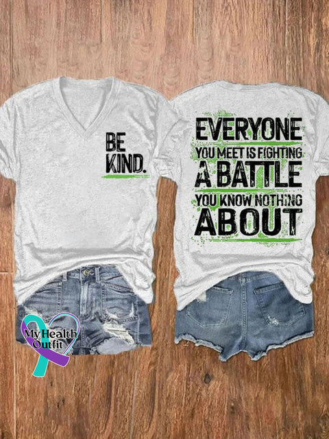 Everyone You Meet Is Fighting A Batlle Know Nothing About Ladies Print T-Shirt White / S