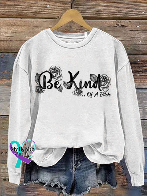 Everything Be Kind Print Casual Sweatshirt White / S