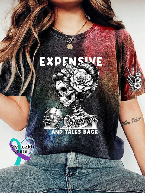 Expensive Difficult And Talks Back Mom Life Art T-Shirt Multicolor / S