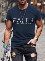 Faith Ephesians 2:8 Verse Religious Outfit Church Christian Print T-Shirt Navyblue / S